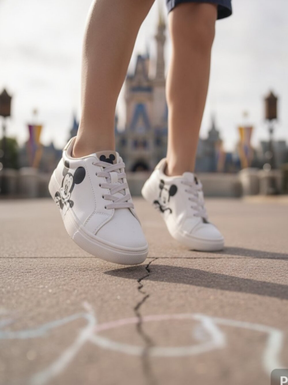 NWT Disney White and Black Mickey Mouse Tennis Shoes Size 2